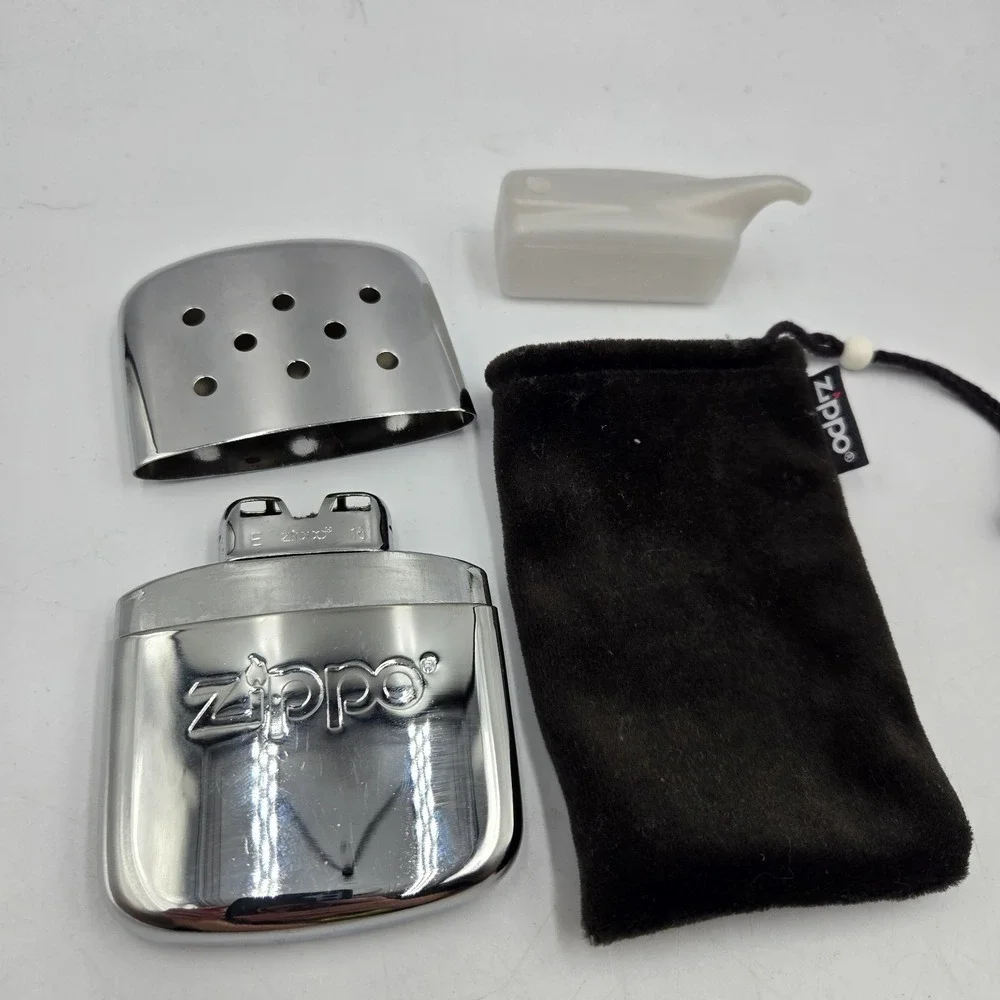 Zippo Refillable Hand Warmer Chrome Silver 12-Hour Unused With Felt Case 4